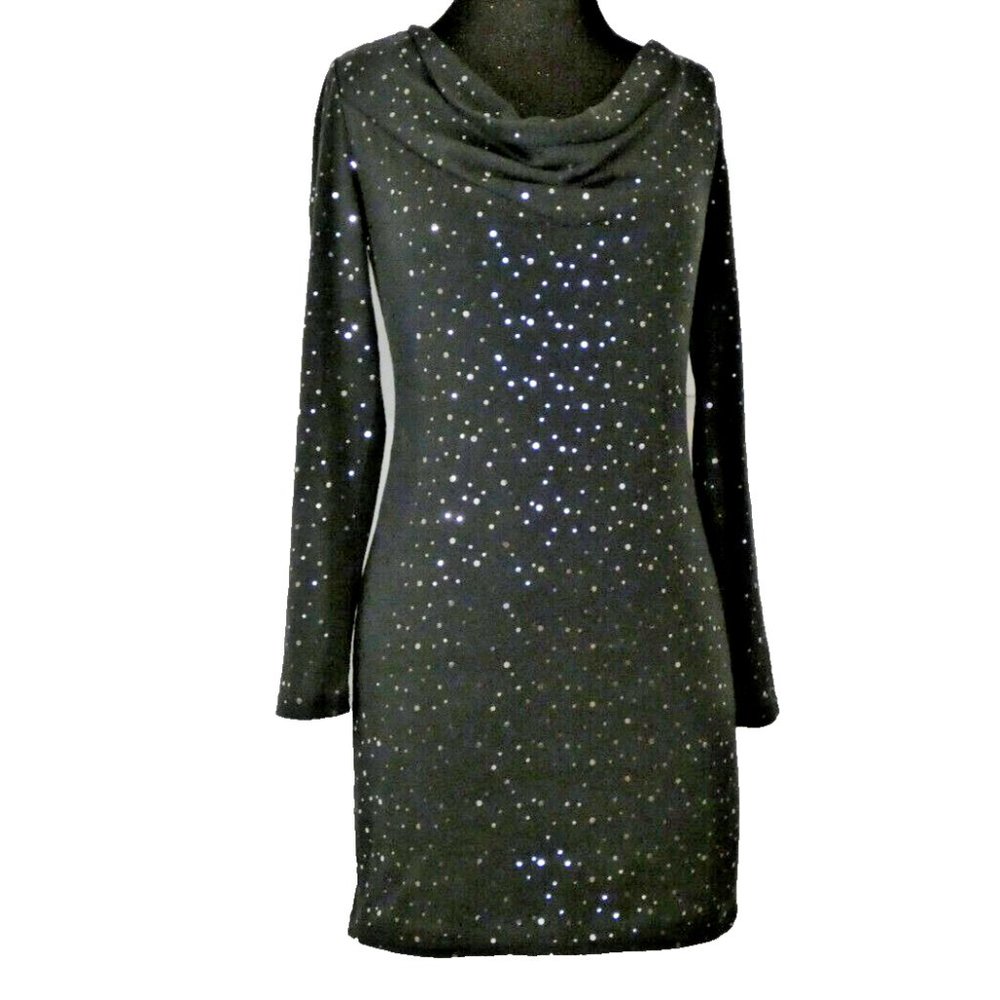 Sexy Mini Dress Gray Silver Sequins Bodycon Coctail Party Derek Heart Couture M